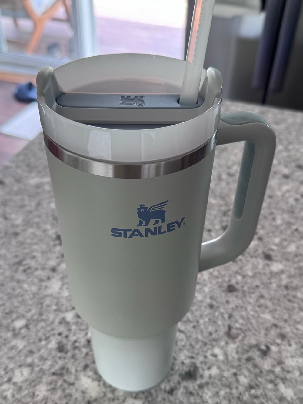 40oz Stanley Insulated Travel Mug - Sage Green with Straw